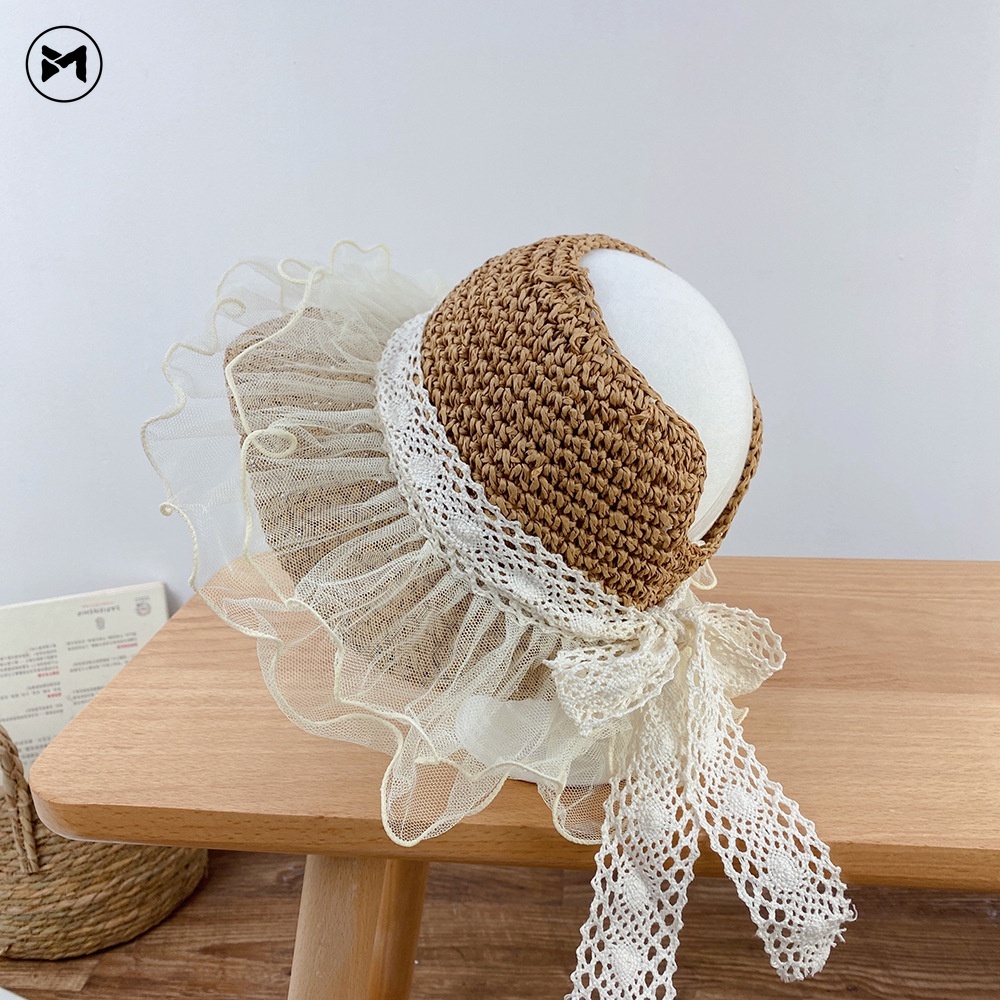 Mũ Chống Nắng Thiết Kế Phối Ren Nơ Dễ Thương Thoáng Khí 2022 Dành Cho Nữ