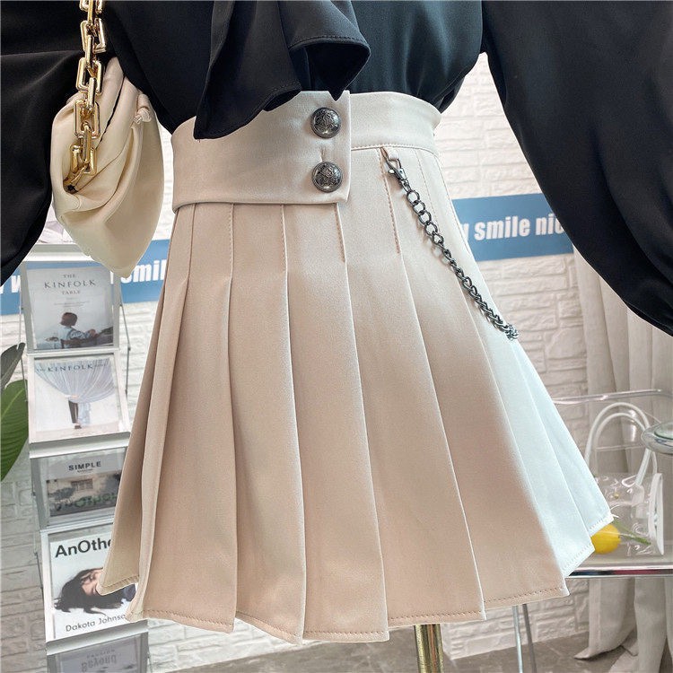 Chân Váy Xếp Ly 2 Màu Kèm Dây Xích Cá Tính Cao Cấp Freeship,Chân Váy Xòe Ngắn Lưng Cao Xu Hướng Thời Trang Của Châu Á | BigBuy360 - bigbuy360.vn