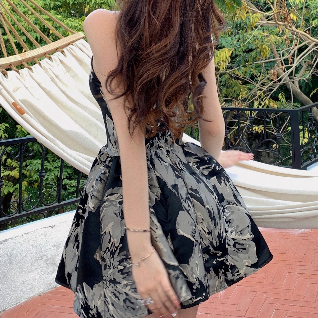 Đầm Hai Dây Dáng Chữ A Viền To Thêu Hoa Gợi Cảm Ba Chiều Phong Cách Hàn Quốc Thời Trang Mùa Hè Mới Dành Cho Bạn Gái