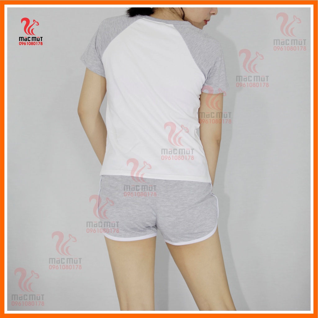 DB030 - [HÌNH SHOP TỰ CHỤP] Bộ đồ nữ mặc nhà thun cotton xinh xắn đáng yêu, có thể mặc đi chơi dạo phố, làm đồ đi ngủ.