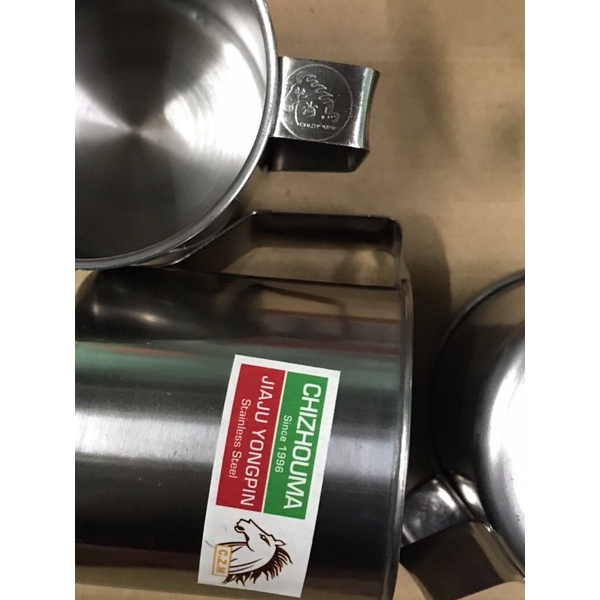 Ca uống nước cốc nước inox 7cmx7cm hiệu con ngựa sáng bóng ca có quai