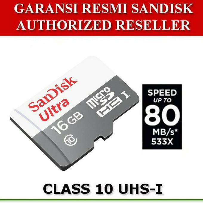 Thẻ Nhớ Sandisk Sdhc Ultra Class 10 16gb Microsd