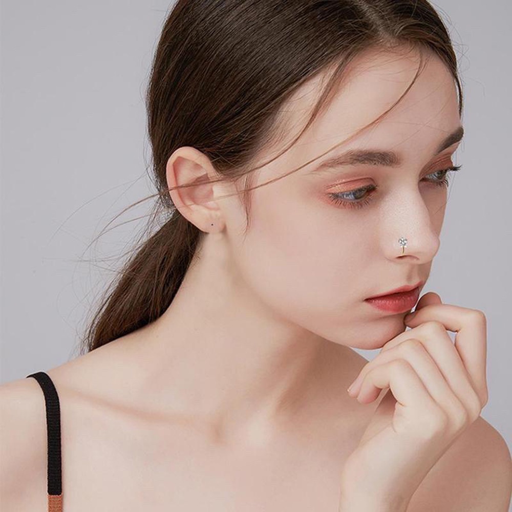 Khuyên Mũi Hình Chữ C Đơn Giản Thời Trang Punk Cho Nữ