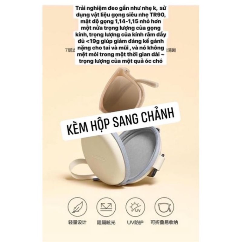 Kính mắt chống chói chống tia UV siêu nhẹ gấp gọn Full hộp