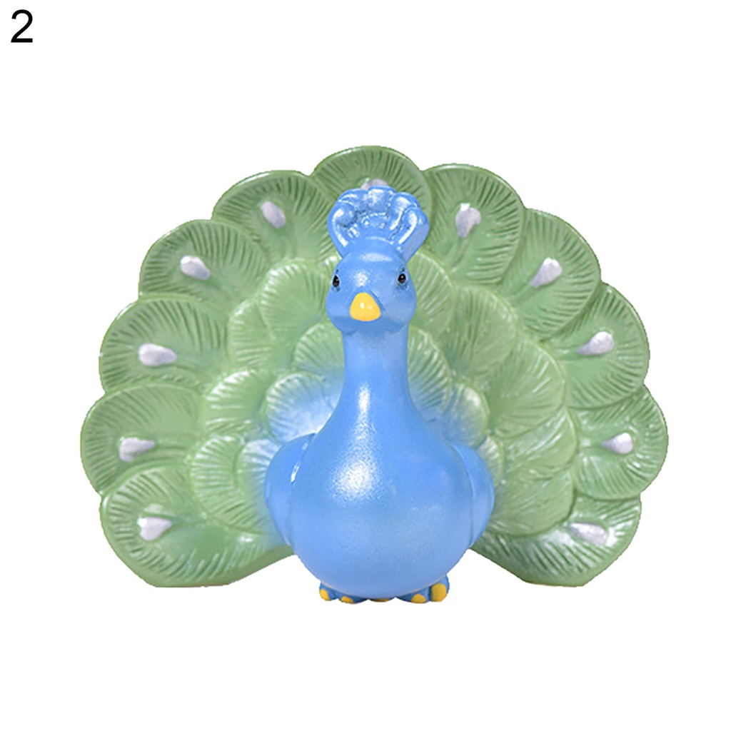 Mô Hình Chim Công Mini Bằng Nhựa Resin Dùng Trang Trí Tiểu Cảnh Diy