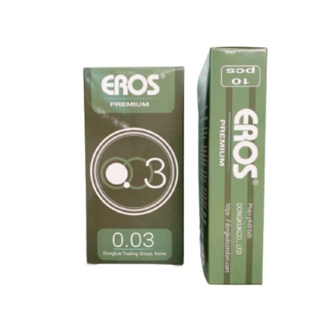 Bao cao su siêu mỏng 0.03mm - Eros - hộp 10 chiếc