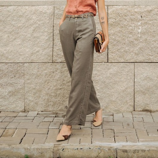 Quần Linen Nữ màu Xám Harmony F2 Fashion &amp; Freedom
