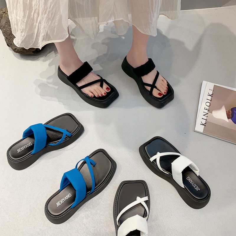 Dép Sandal Đế Dày 2 Tầng Phong Cách Hàn Quốc Thời Trang Mùa Hè
