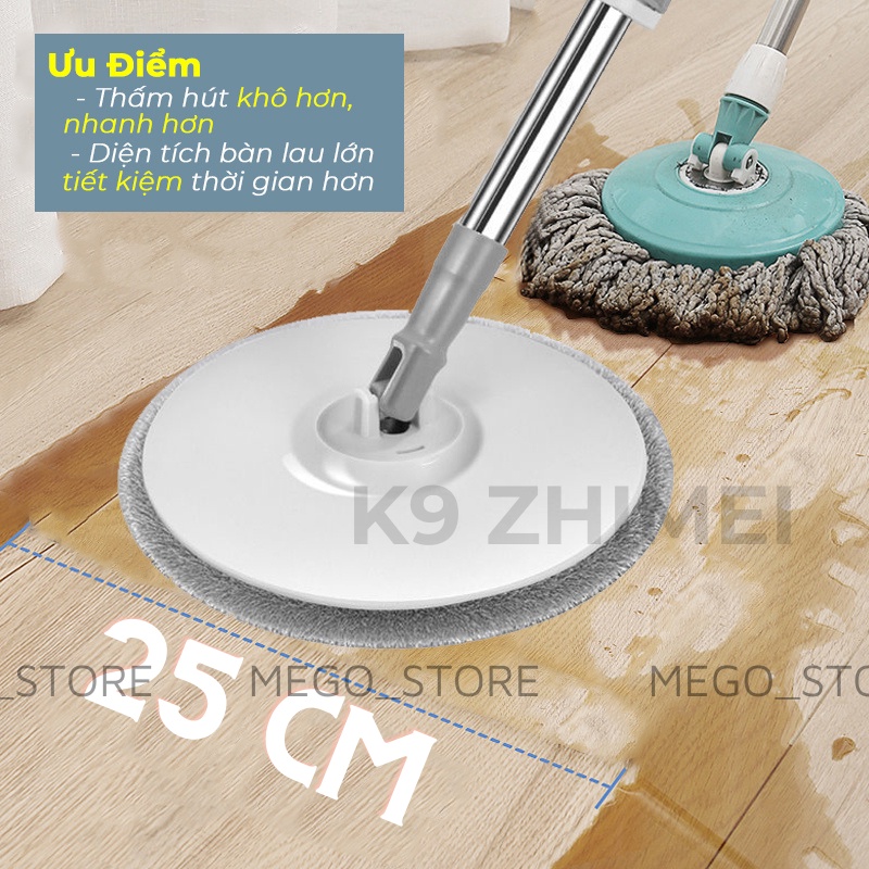 Cây Lau Nhà Tách Nước Bẩn K9 ZHIMEI Chổi Lau Nhà Tự Vắt Thông Minh Bộ Lau Nhà 360 Độ Bảo Hàng 12 Tháng