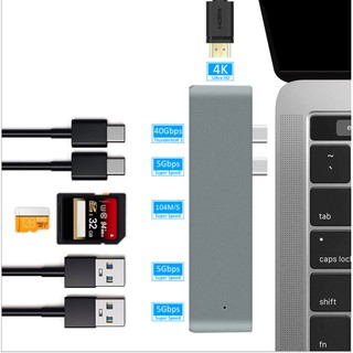 Mua Bộ chia nguồn đa năng cho Macbook HUD Dual TypeC 7in1 40Gbps HDMI 4K - HanruiOffical