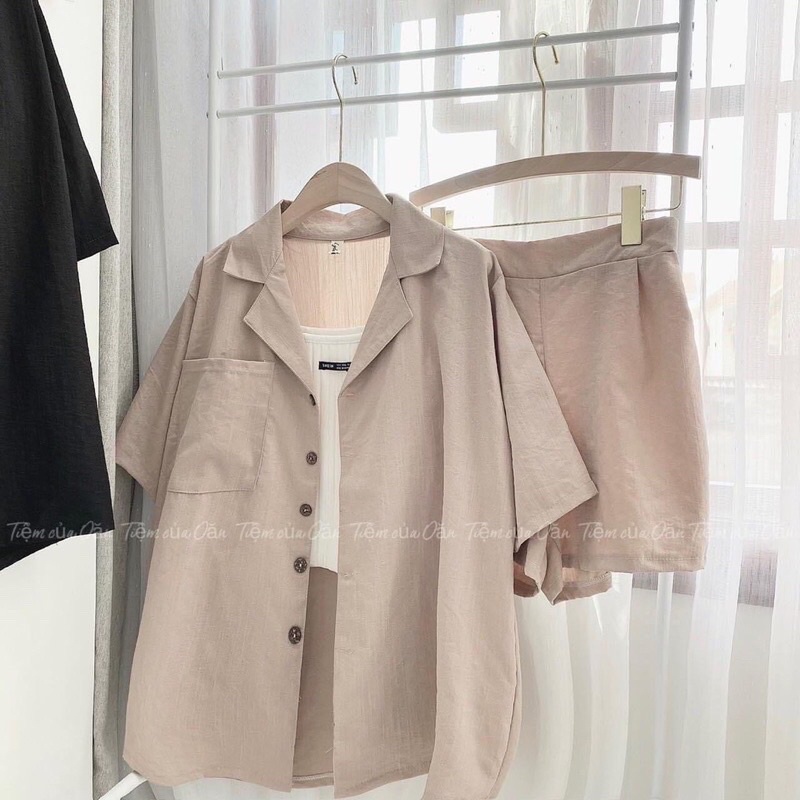 [Ảnh thật/video] Set blazer cộ tay đũi nhiều cúc đen/nâu