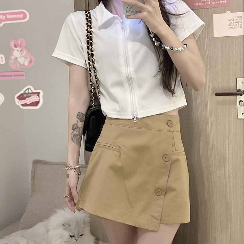 Áo polo SUXI tay ngắn đơn giản thời trang mùa hè dành cho nữ