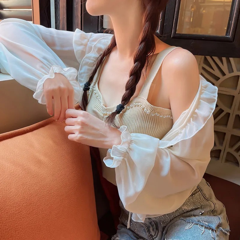 Áo Khoác Voan Mỏng Dáng Ngắn Thời Trang Mùa Hè Dành Cho Nữ