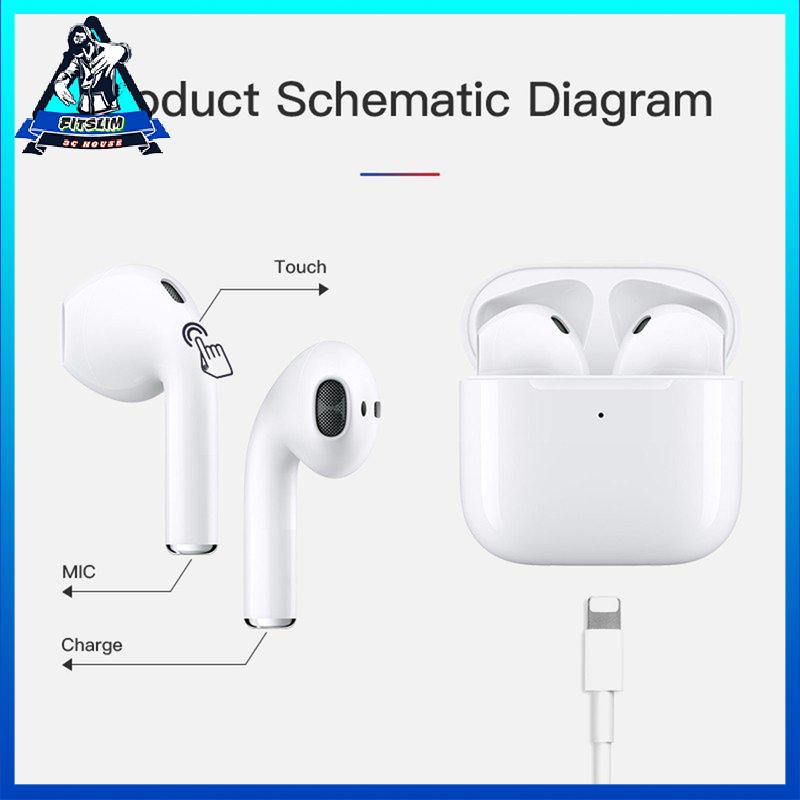 [Fitslim]Wireless Headset Pro 4 Inpod Touch tai nghe ko dây táo Wireless Headset Noise Canceling