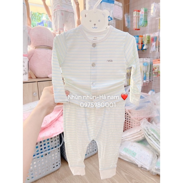 (Nhùn nhùn)Bộ quần áo Newborn dài tay cho bé sơ sinh chất liệu Petit chính hãng Nous( Phụ kiện bao tay bao chân +mũ)
