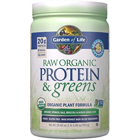 Bột raw organic protein & greens Garden of Life 550g vanilla