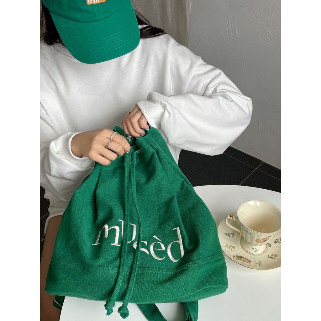 ☄Ba Lô Rút Dây Thêu Chữ Phong Cách Nhật Hàn Mới