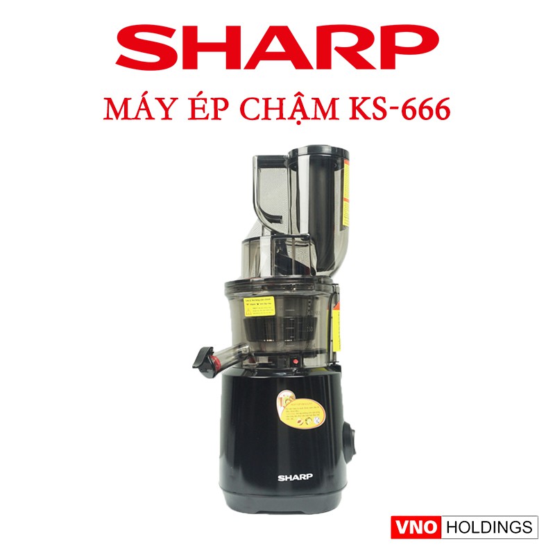 Máy ép chậm Sharp KS-666 - Hàng chính hãng, công nghệ Thái Lan, ép hoa quả, ép rau củ kiệt bã