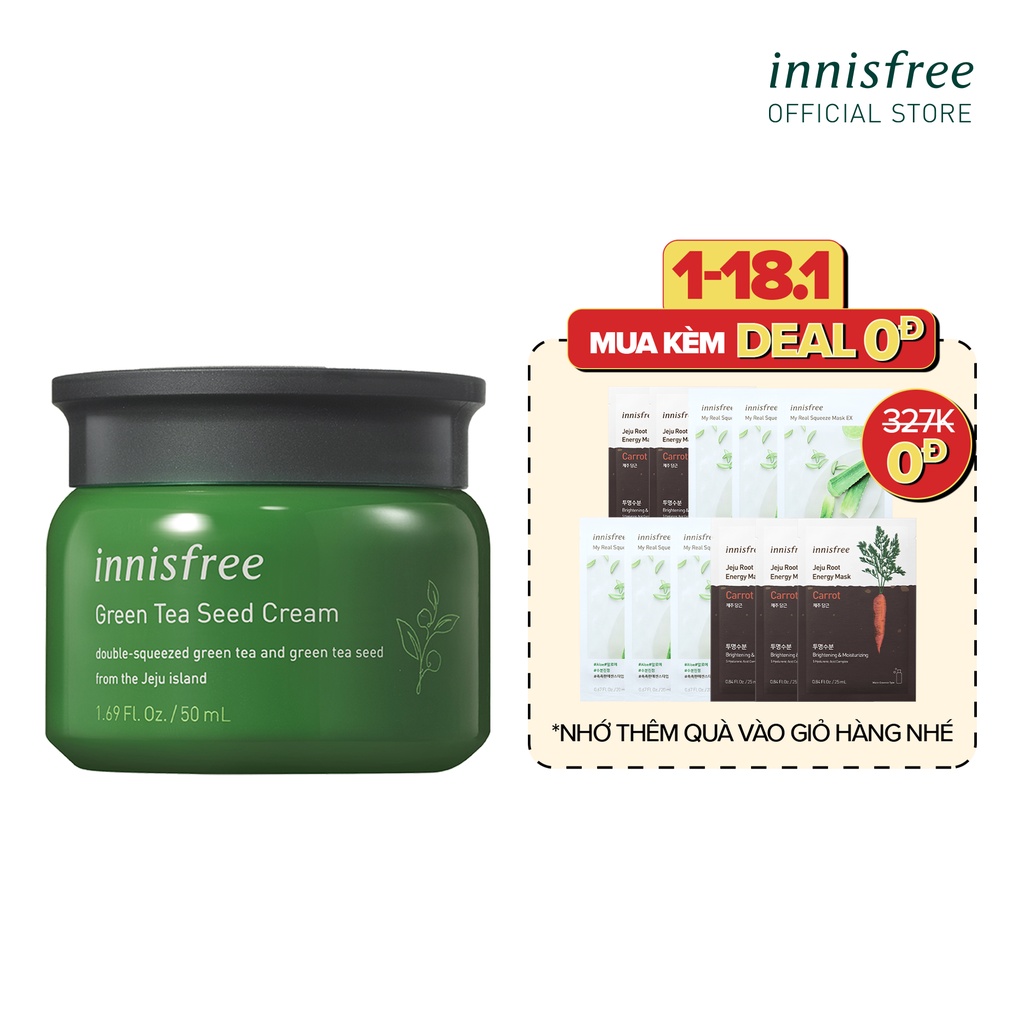 Kem dưỡng ẩm trà xanh innisfree Green Tea Seed Cream 50ml