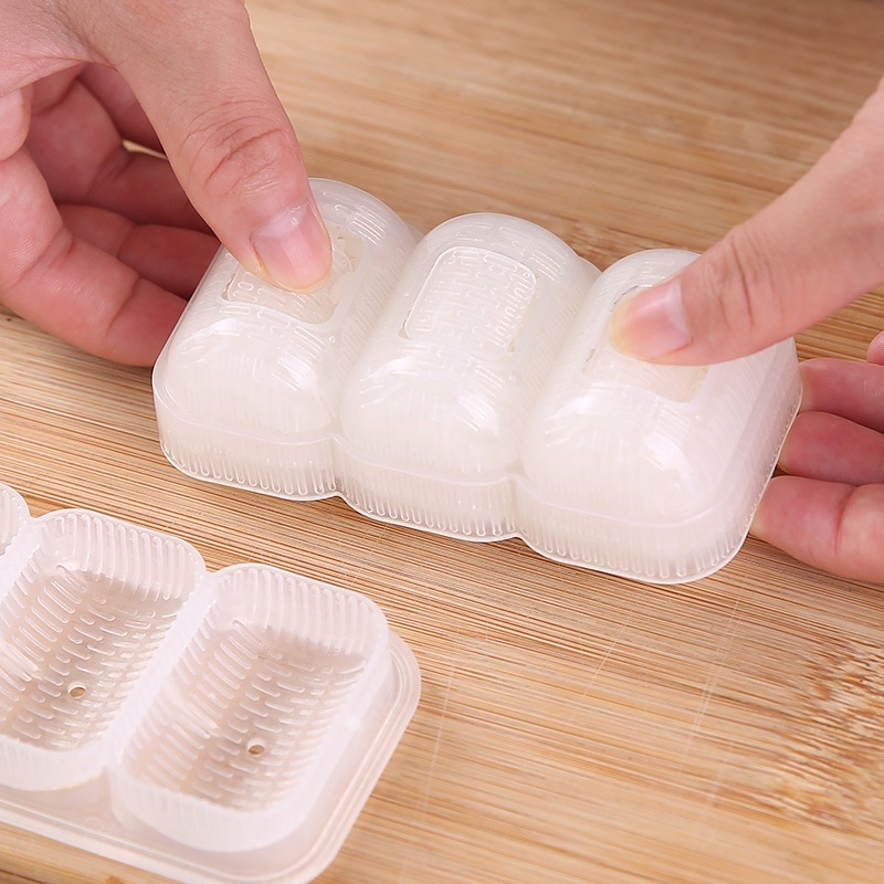 Khuôn Làm Sushi 3 Ngăn Tiện Lợi, Khuôn Làm Cơm Nắm, Kimbap