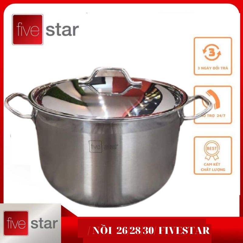 Nổi FIVESTAR luộc gà size bự 26-28-30-32 cm nấu được tất cả các loại bếp