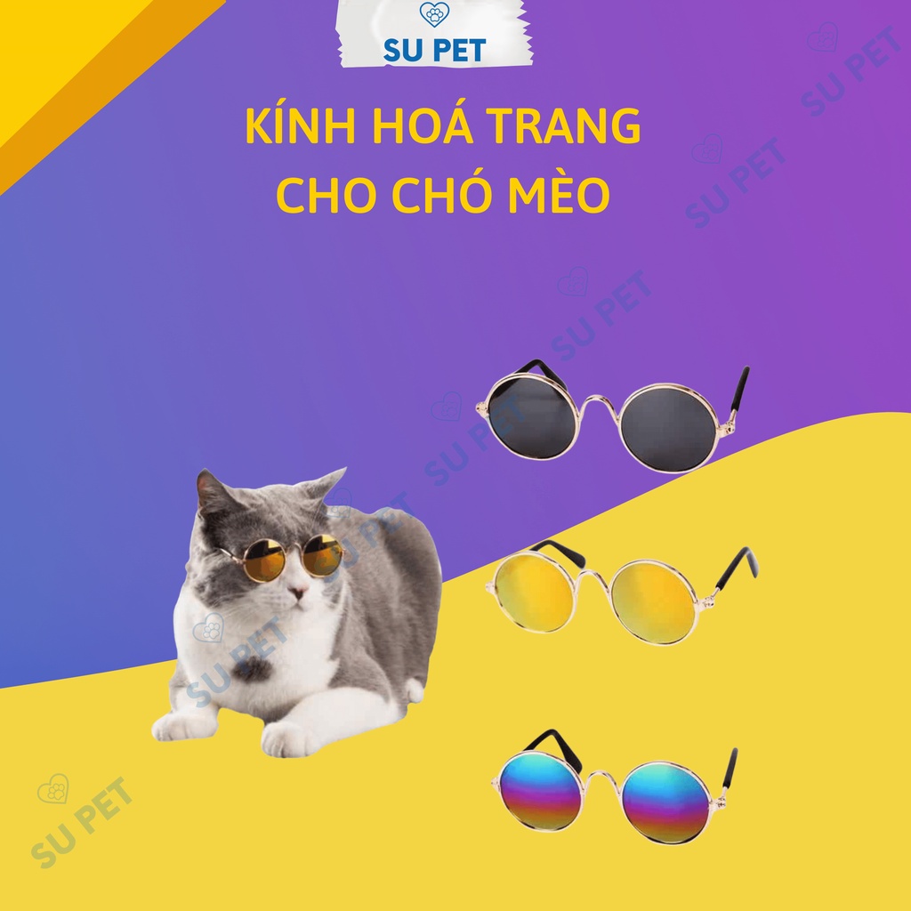 Kính cho thú cưng gọng tròn hot trend nhiều màu sắc