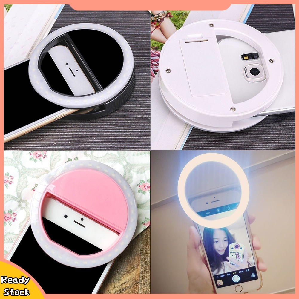 Đèn led tròn kẹp điện thoại chụp ảnh selfie thích hợp cho iPhone Android