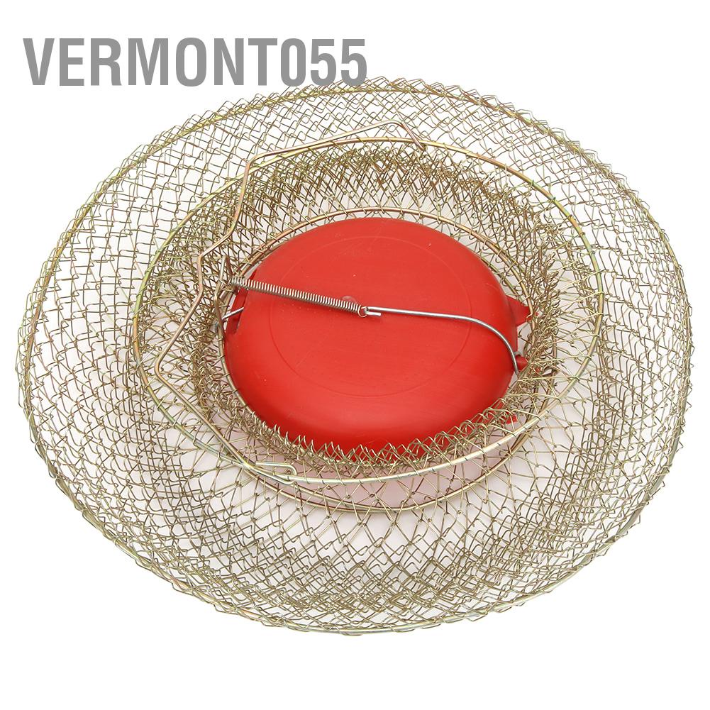 Có thể bán buôn Thép không gỉ có thể gập lại tròn di động Fish Shrimp Basket Fishing Net Cage with Floating Bowl Vermont055 Hàng giao ngay