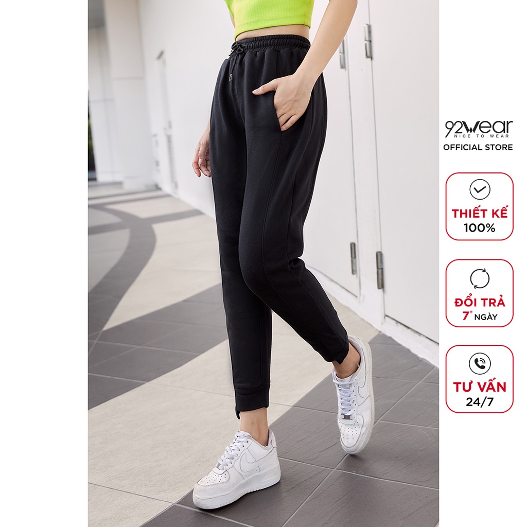 Quần jogger nữ 92WEAR, trẻ trung, chất nỉ cao cấp QNW1173