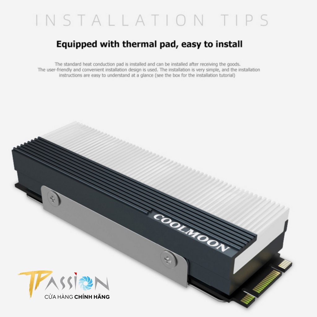 Tản nhiệt ổ cứng SSD M2 Coolmoon CM-M73S LED ARGB 5V - Chính hãng, ốp tản nhiêt Nvme 2280
