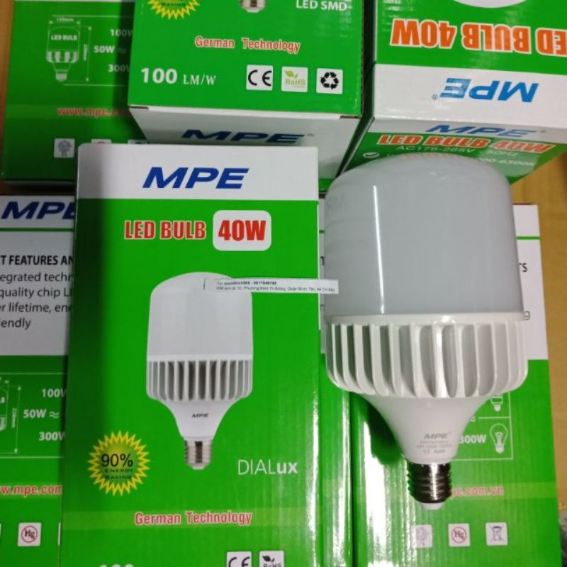 ĐÈN LED TRỤ 40W MPE NHÔM CAO CẤP