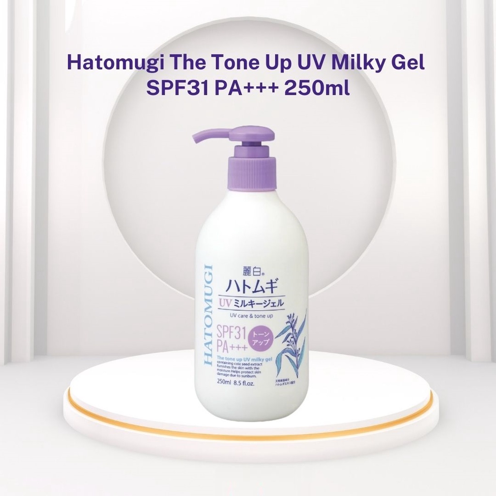 Sữa Dưỡng Thể Nâng Tông, Chống Nắng Hatomugi The Tone Up UV Milky Gel SPF31 PA+++ 250ml Nhật Bản