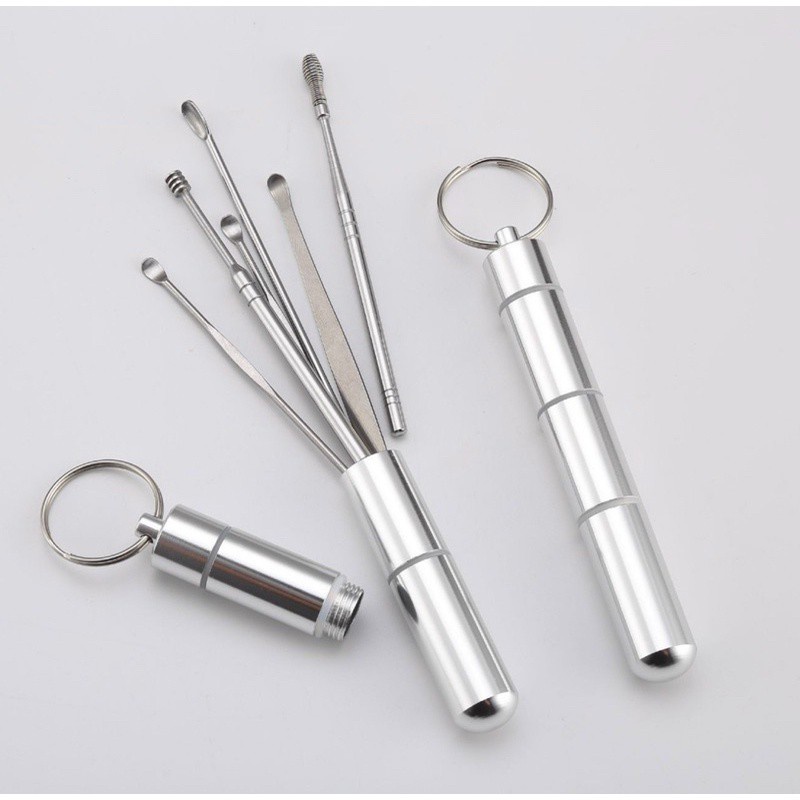 Bộ Lấy Ráy Tai , Bộ Ngoái Tai Inox Cao Cấp 6 Dụng Cụ Tiện Dụng Thông Minh An Toàn Cho Cả Gia Đình