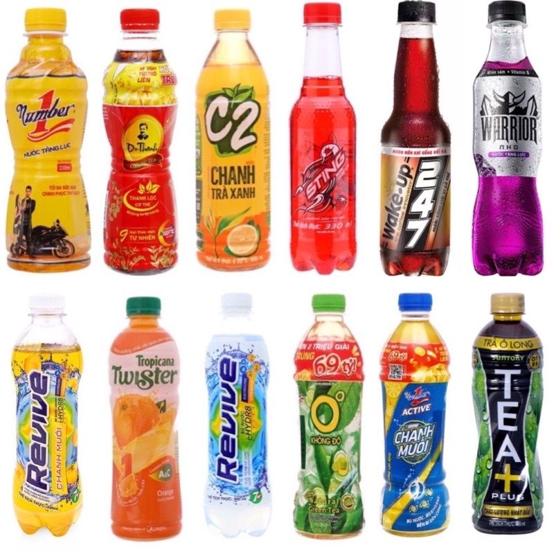 Nước ngọt có ga, nước đóng chai, trà các loại