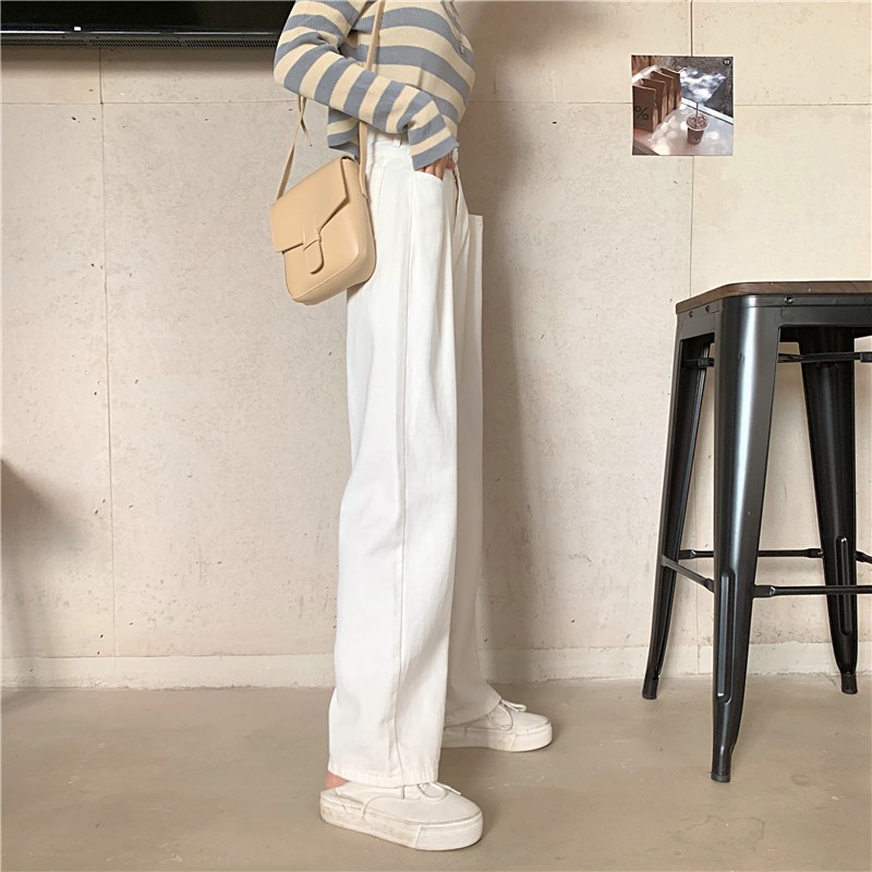 [Size S,XL] Quần jeans nữ ống rộng Ulzzang Quảng Châu QDJ19