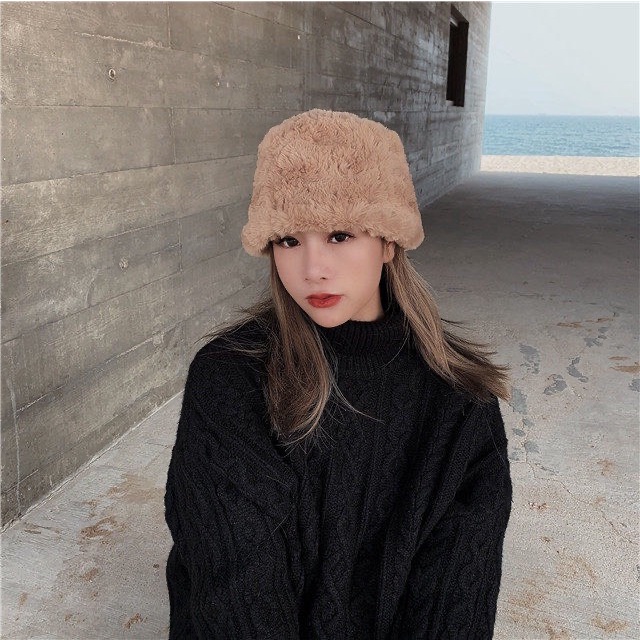 Mộc® Mũ Xô Bucket Nữ Lông thỏ Giữ Ấm Thu Đông Ulzzang Hàn Quốc