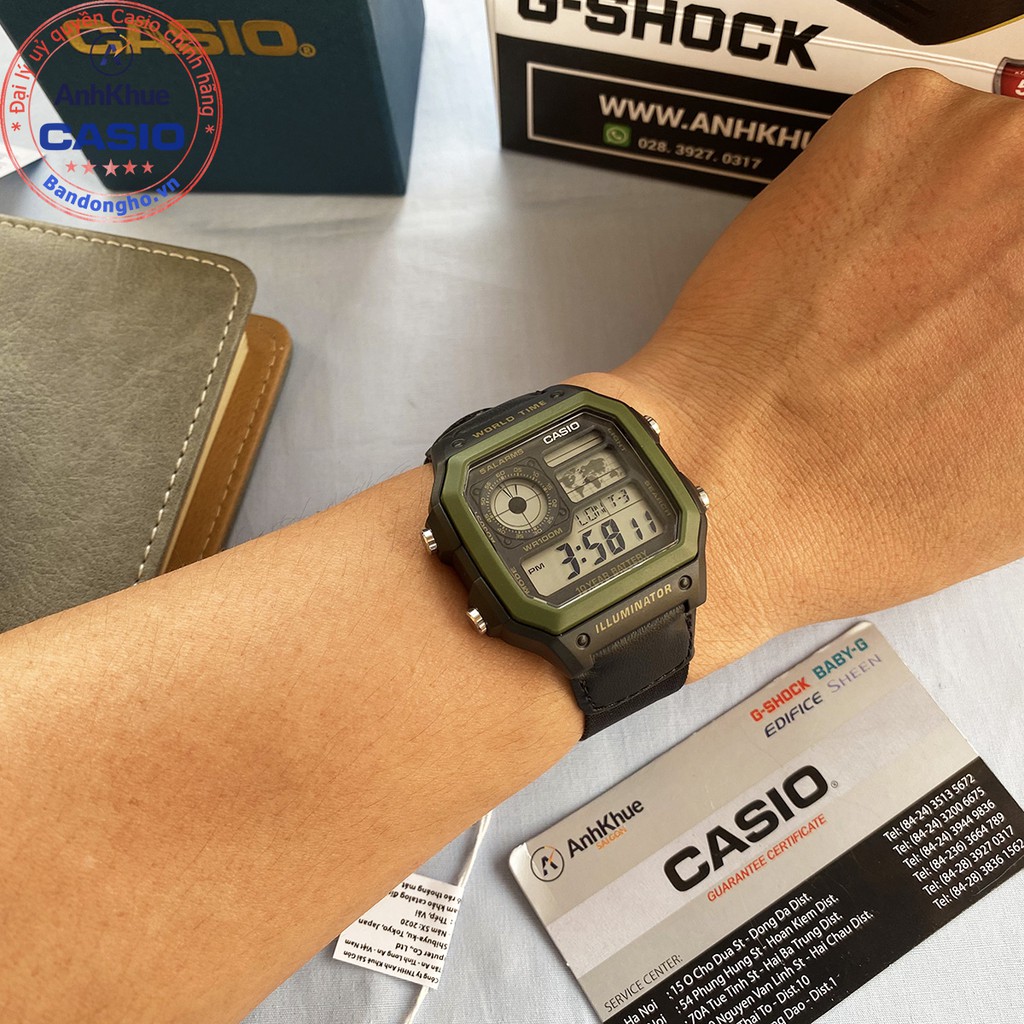 Đồng hồ nam Casio AE-1200WHB-1B ⌚𝐂𝐀𝐒𝐈𝐎❤️𝐅𝐑𝐄𝐄𝐒𝐇𝐈𝐏 Đồng hồ Casio AE-1200WHB-1BVDF chính hãng Anh Khuê AE-1200