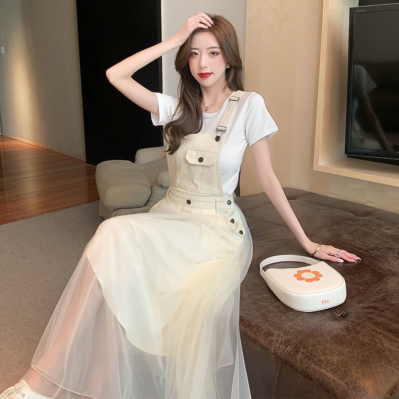 Đầm Yếm Denim Hai Dây Ôm Dáng Phong Cách Mori Thanh Lịch Thời Trang Mùa Thu