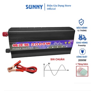 Bộ kích điện sin chuẩn 12v lên 220v 2000W, Inverter sóng sin chuẩn