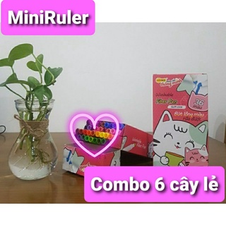 Combo lẻ 6 MÀU Fiber Pen Washable - Nét mảnh nét to - bộ 36 màu