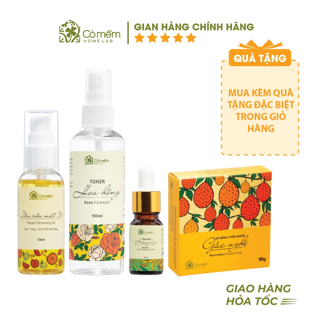 Bộ Chăm Sóc Da 4 Bước Sáng Da Giảm Mụn An Cỏ Mềm