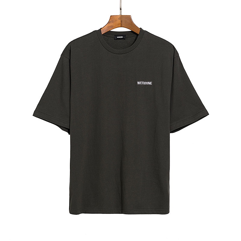 Áo Thun Cotton Ngắn Tay Dáng Rộng Thêu Chữ WE11DONE Plus Size Cho Nam Nữ