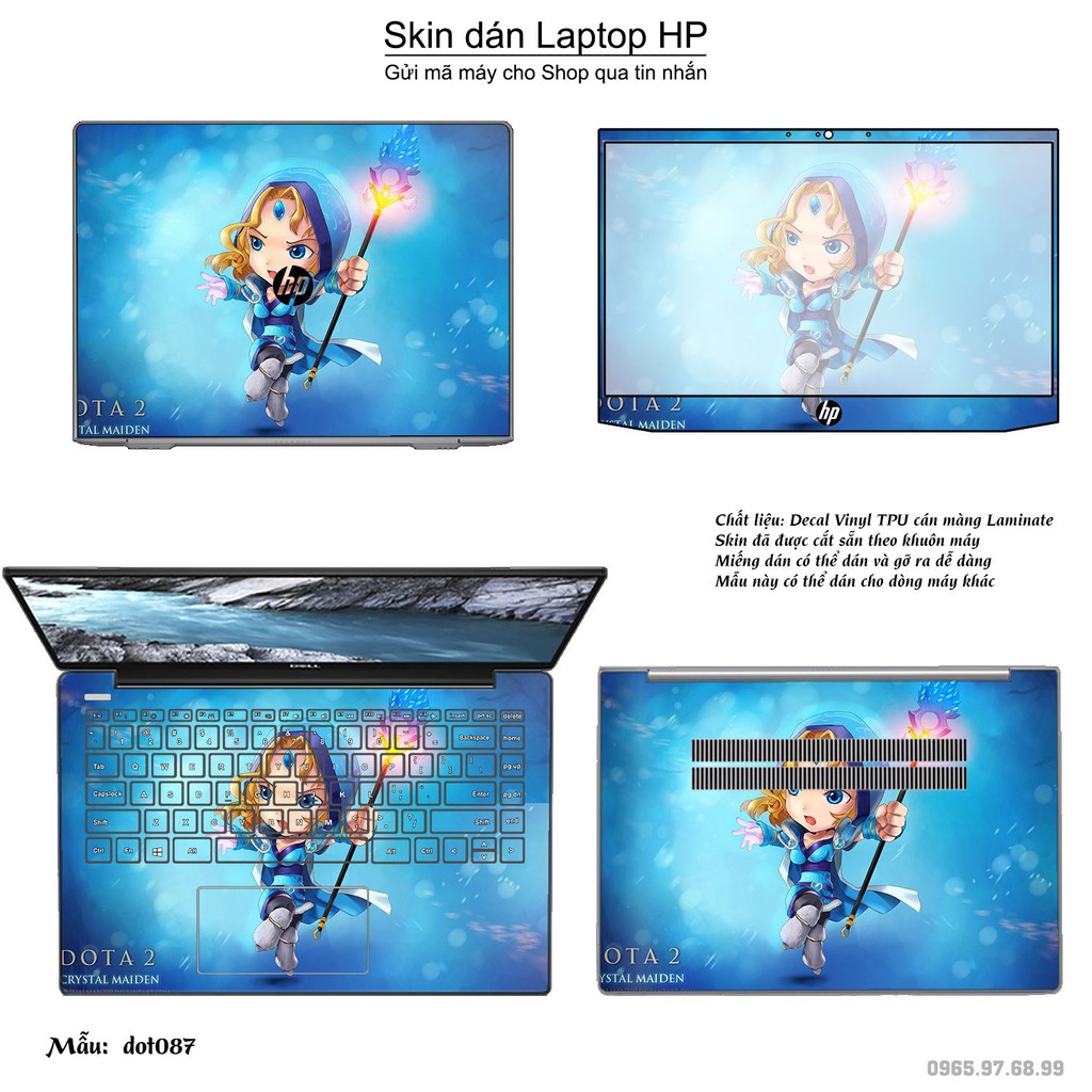 Skin dán Laptop HP in hình Dota 2 nhiều mẫu 15 (inbox mã máy cho Shop)