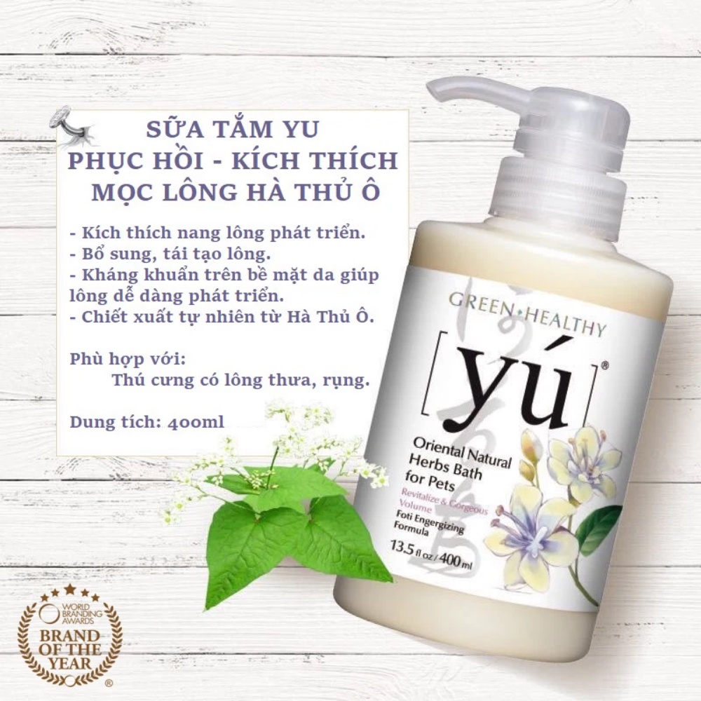 Sữa Tắm YU Spa Cho Chó Mèo Siêu Thơm & Lưu Hương Bền Lâu 400ml