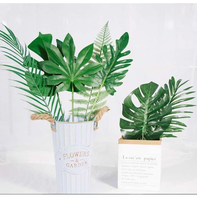 LÁ CÂY giả decor nhiều loại như thật- Lá bọ rùa, bạch đàn, lá dừa, lavender, thảm trang trí lót bàn ăn