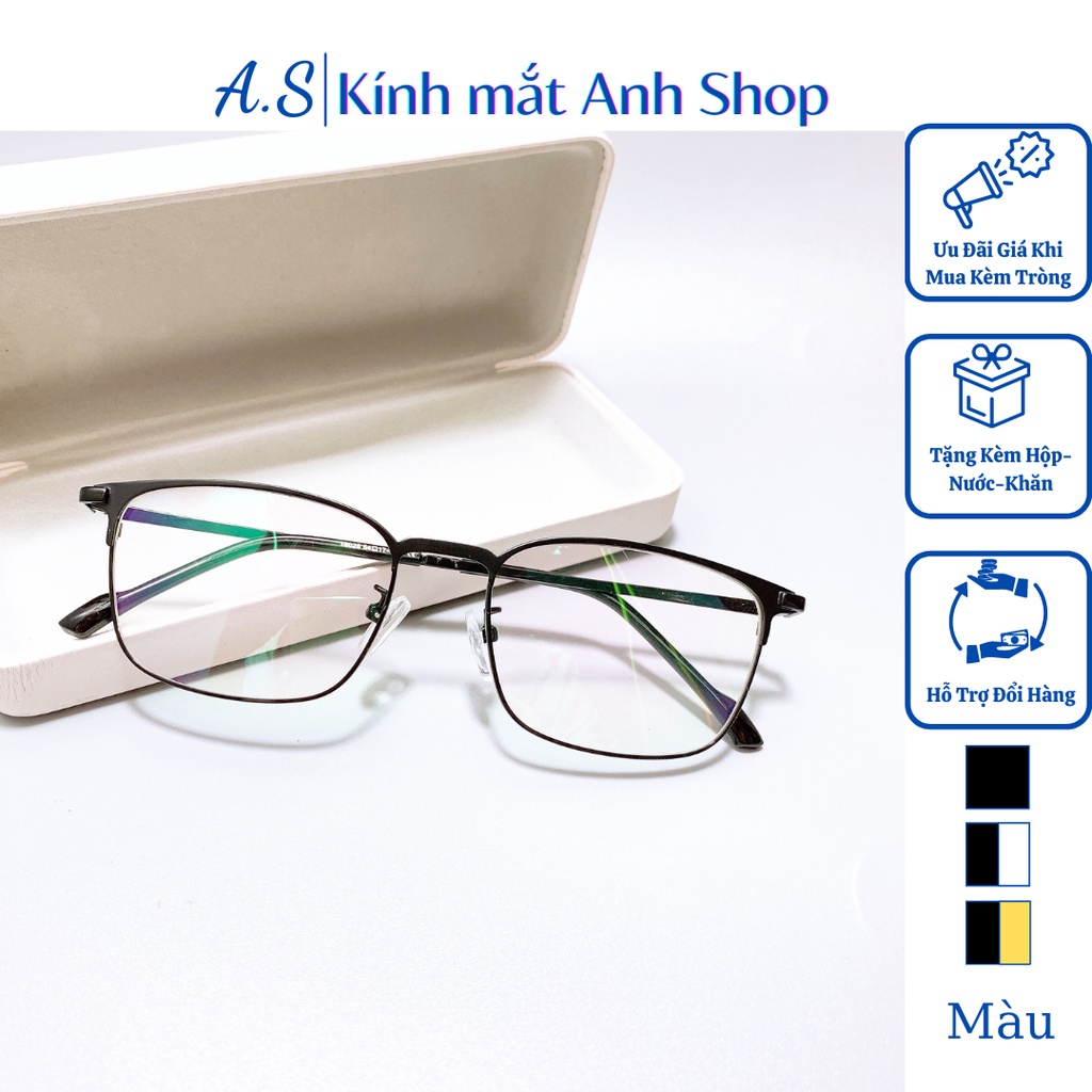 Gọng kính vuông kim loại nhỏ chất liệu kim loại phù hợp nam nữ nhận cắt cận viễn loạn 16026