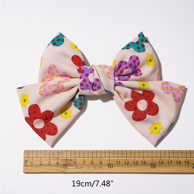 Kẹp Tóc Nơ In Họa Tiết Hoa Xinh Xắn Thời Trang Cho Nữ