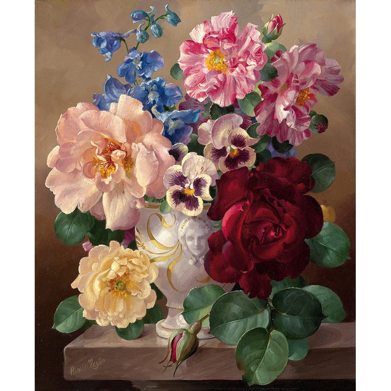 Digital Oil Painting Flowers