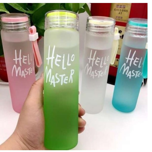 [ HOT ] Chai đựng nước thủy tinh Hello Master 400ml&480ml , bình thủy tinh đựng nước Hello Master mẫu mới