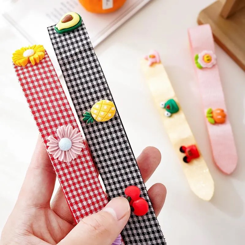 Băng Đô Cài Tóc Mềm Mại Họa Tiết Trái Cây/Hoa Xinh Xắn Cho Bé